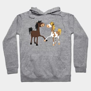 Best friends - two cute cartoon horses Hoodie